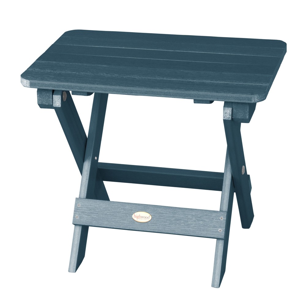 Photos - Garden Furniture Folding Adirondack Side Table Nantucket Blue - Highwood