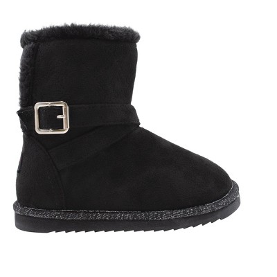 TargetRampage Girls' Big Kid Slip On Mid High Microsuede Winter Boots with Quilted Shaft and Wrap Around Buckle Straps