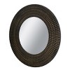 Round Decorative Wall Mirror with Woven Texture, Black and Gold Luxury Accent Mirror for Bathroom, Living Room, or Entryway–The Pop Home - 3 of 4