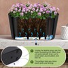 Whizmax 2 Pack Tall Oval Planter Box with Wheels Modern Flower Pots with Water Level & Removable Insert Bucket for Outdoor Patio, Garden, Window - 4 of 4