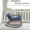 Adirondack Chair, Outdoor Wicker Rocking Chair with High Back, Seat Cushion, and Pillow for Porch, Balcony - 4 of 4