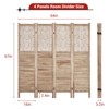 Wooden Room Dividers, Folding Privacy Screen with Carved Design for Home Office - 2 of 4