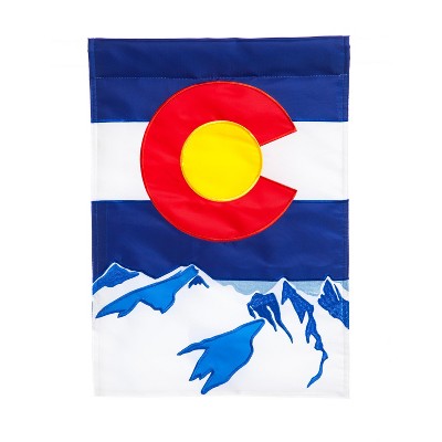 Evergreen Flag Colorado State Garden Applique Flag 12.5 x 18 Inches Indoor Outdoor Decor