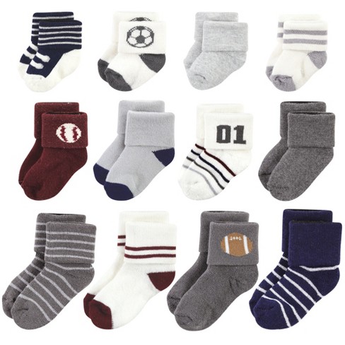 Hudson Baby Infant Boys Grow With Me Socks 12pk Sports 0 24 Months