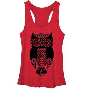 Women's Lost Gods Southwestern Owl Racerback Tank Top - 1 of 3