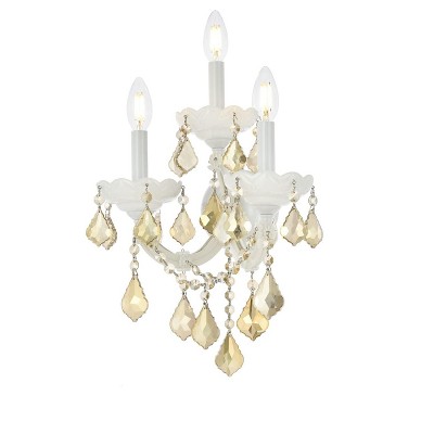 White Crystal Trim Dimmable Wall Sconce with Royal Cut
