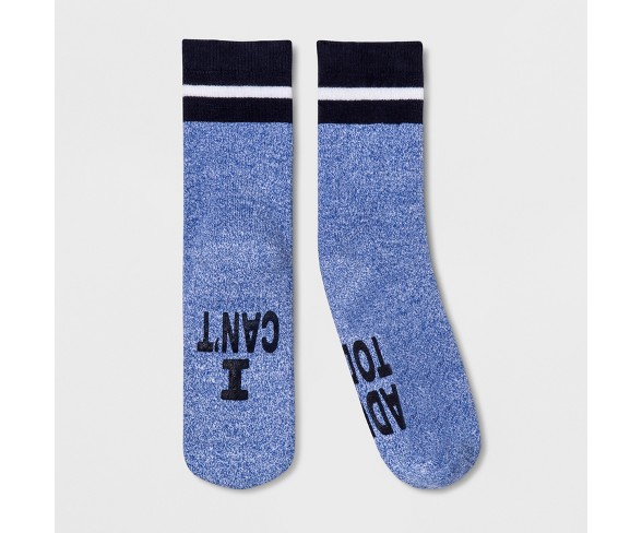 Women's "I Can't Adult Today" Terry Socks - Blue One Size