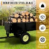 750LBS Heavy Duty ATV Trailer Tow Behind Steel Dump Cart, 15 Cu. Ft Garden Utility Trailer with Removable Sides & Rear Hitch - 2 of 4