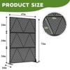 PexFix 72" H x 47" W Metal Privacy Screen Outdoor Freestanding Decorative Privacy Screen for Patio Deck Balcony Garden with Stable Base Black V Shape - 4 of 4