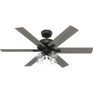 Hunter Fans 52" Fonthill Matte Black Lighted Ceiling Fan with 6 Blades and LED Light Kit for Ultimate Comfort and Style - 1 of 1