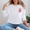 Candy Cane Bow Patchwork Print - Women's Garment Dyed Long Sleeve Graphic T-Shirt - 2 of 3