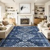 Acekool 6x9 Washable Area Rug, Soft Low Pile Non-Slip Geometric Accent Carpet, Foldable, Red for Bedroom, Dining Room, Nursery - 3 of 4
