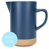 Nat & Jules Raw Bottom Matte Navy Blue 40 ounce Ceramic Pitcher Jug - 3 of 4