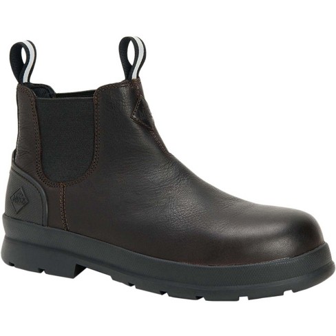 Men's Brown Men's Chore Farm Leather Comp Toe Chelsea Boot Size 9.5 ...