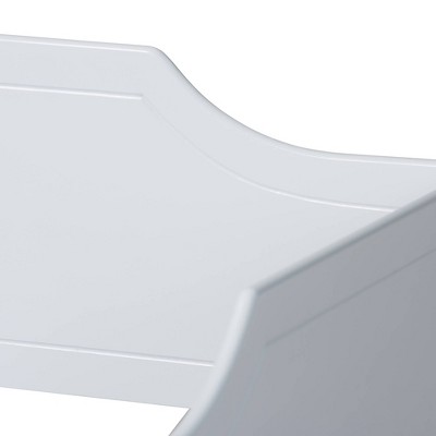 Full White Wood Daybed with Trundle and Tufted Upholstery