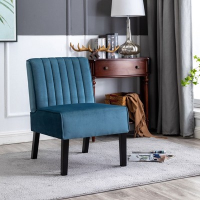 CAVINAS Mid Century Modern Accent Chairs, Velvet Upholstered Living Room Chairs with Solid Wood Legs, Dining Chairs for Living Room, Set of 2