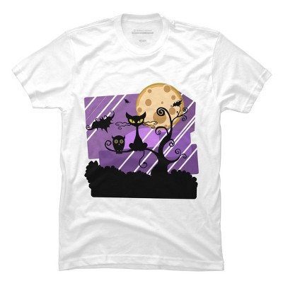 Men's Design By Humans Night Halloween moon By ChadiElHanchi T-Shirt