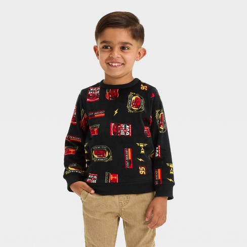 Toddler Boys' Disney Cars Lightning McQueen Cozy Pullover - Black - image 1 of 3