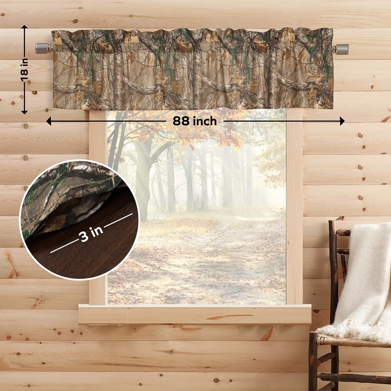 Realtree Xtra Farmhouse Valance - Enhance Your Kitchen Camo Curtains, Windows, Bedroom or Living Room Decor with Rustic Hunting Camouflage Valance, 3 of 7