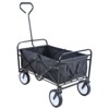 VisioGear Portable Folding Beach Wagons with Wheels, Portable Carts with Handle, Black, 39.37"*19.68"*46.45" - 2 of 4