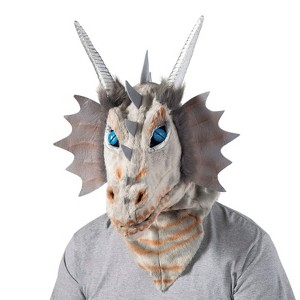 Morris Costumes Adult Gray Dragon Halloween Costume Mask - Gray One Size Fits Most - 1 of 4