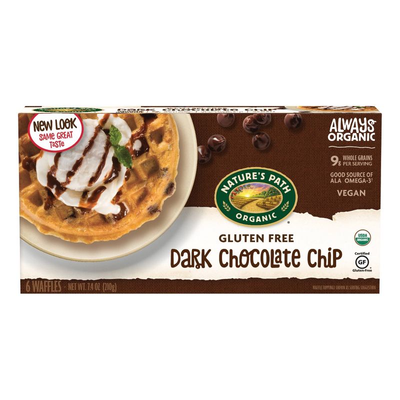 Nature&#39;s Path Gluten Free Organic Vegan Dark Chocolate Chip Frozen Waffles - 7.4oz/6ct, 3 of 5