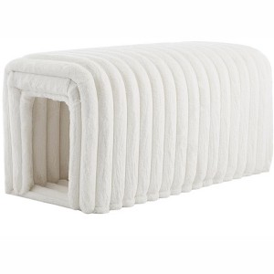 OUTSUPPLY Corduroy Pet Storage Bench, Ottoman with Cat Hideout for Living Room, Entryway, Bedroom - 1 of 4