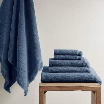 Hastings Home 6-Piece Light Blue Cotton Bath Towel Set (Bath