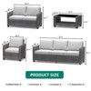 5 PCS Outdoor Patio Furniture,PE Rattan Grey Wicker with Dining Table &Chair,Sectional Chair Set with Washable Cushions - 4 of 4