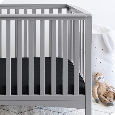 Ultra-Soft Black and White Microfiber Crib Sheet Set