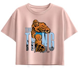 Girls' - Marvel - Fantastic Four The Thing Short Sleeve Boxy Graphic T-Shirt - 1 of 1