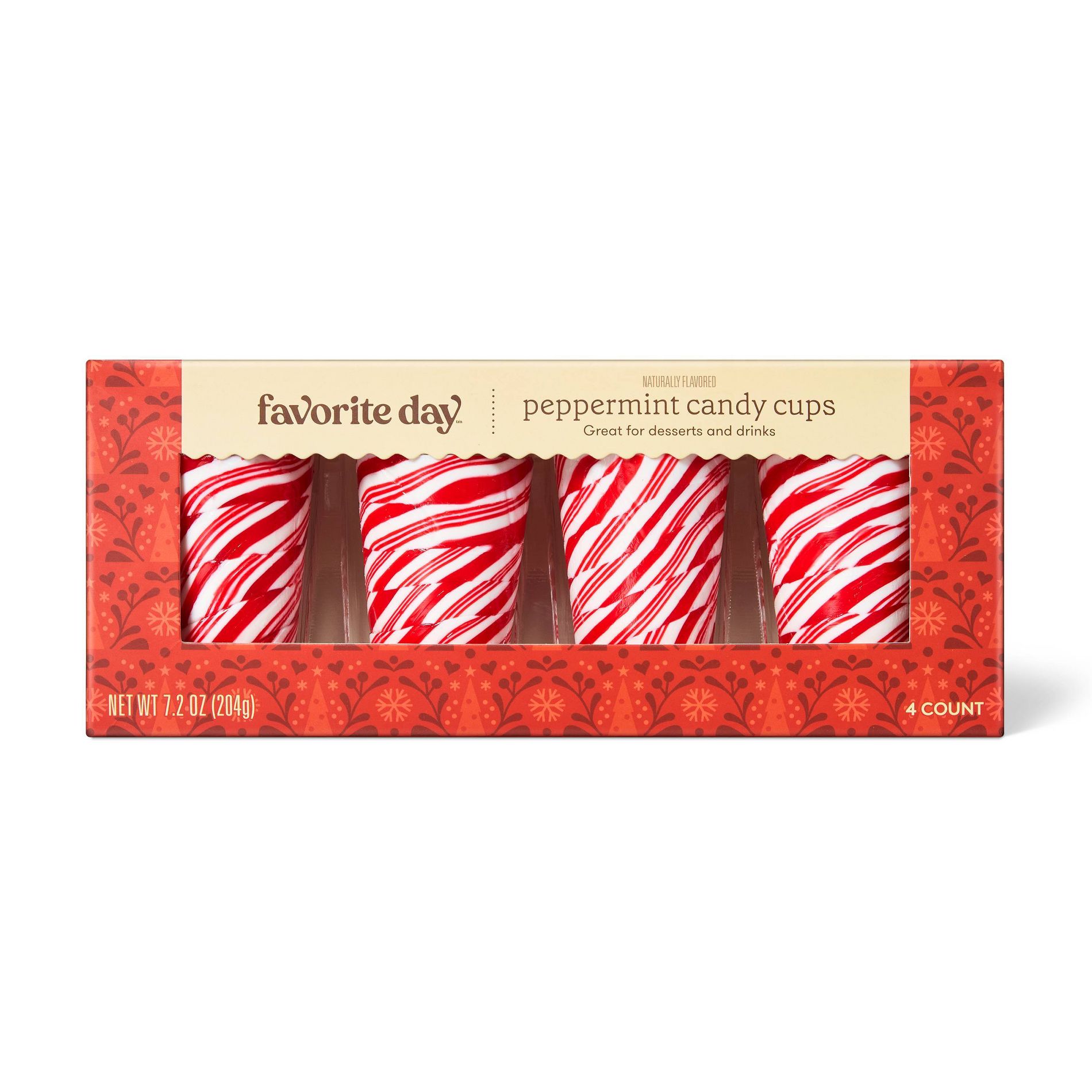 Peppermint Christmas Candy Cups - 7.2oz - Favorite Day™