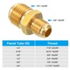 Unique Bargains Air Gas Line Refrigeration HVAC Brass SAE 45 Degree Hose Pipe Flare Connectors Gold - 4 of 4