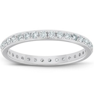 Pompeii3 1/2ct Lab Created Diamond Wedding Ring Womens Eternity Band 10k White Gold - 1 of 4