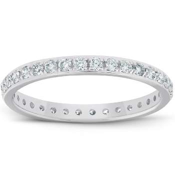 Pompeii3 1/2ct Lab Created Diamond Wedding Ring Womens Eternity Band 10k White Gold