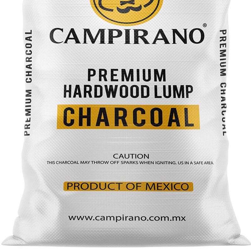 Campirano Premium All Natural Hardwood Bulk Black Lump Charcoal, Burns Longer and Hotter, Perfect for Smokers or Ceramic Grills, 40 Pound Bag (3 Pack), 4 of 6