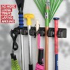 2 Pk Mop and Broom Holder Wall Mount - 5 Slots, 6 Hooks, 7.5lbs Capacity for Garage, Home, Kitchen, Closet, Laundry Room Organization Black Homeitusa - 2 of 4