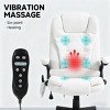 High Back Massage Office Chair with Heat and Reclining Backrest, Flip-Up Armrest Desk Chair for Office or Home-3irtyhousy - 2 of 4