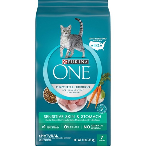 Purina One Sensitive Skin Stomach Adult Premium Dry Cat Food 7lbs Target