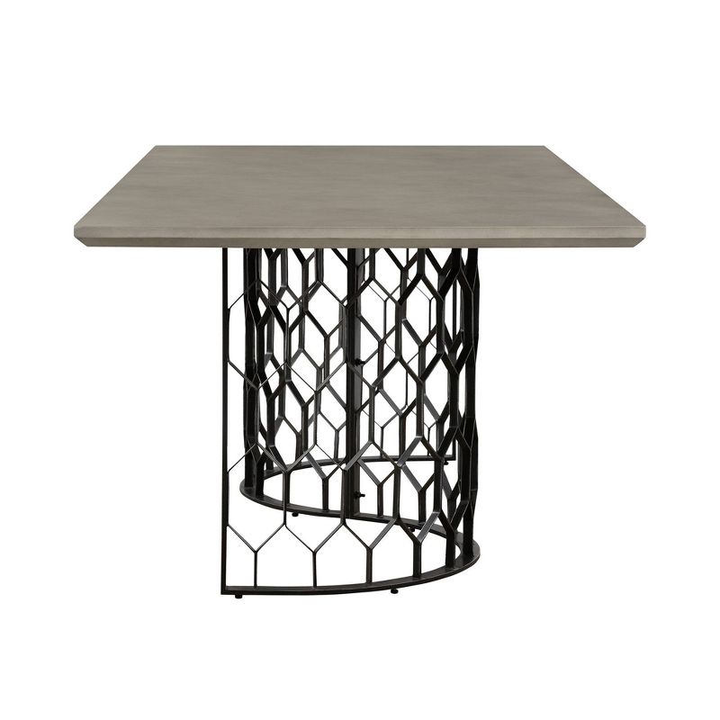 Rectangular Solange Concrete/Metal Dining Table Gray - Armen Living, 5 of 9