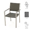 GDFStudio Crested Bay Outdoor Wicker and Aluminum Dining Chairs (Set of 2), Silver/Gray - 4 of 4