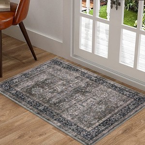 Vintage Machine Washable Rug with Non-Slip Backing - 1 of 4