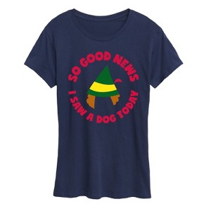 Women's - ELF - Christmas Family Set Saw A Dog Short Sleeve Graphic T-Shirt - 1 of 4