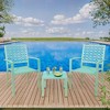 3 Piece Carved Back Design Outdoor Bistro Patio Table and Chairs , Stackable Outdoor Patio Furniture Set for Patio, Balcony, Porch Indoor Outdoor - 4 of 4