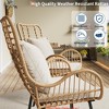 Wicker Chairs Outdoor Set of 2, Indoor/Outdoor Wicker Furniture Patio Chair, All-Weather Club Chair w/Water-Resistant Cushions - 3 of 4