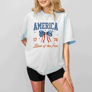 Simply Sage Market America Land of the Free Coquette Garment Dyed Tee - 1 of 4