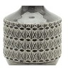 Geometric clay vase 7.5 inch height with ribbed design for modern table decor Melrose - 3 of 3