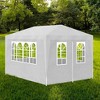 'vidaXL White Party Tent 10'x13' - UV and Water-Resistant Garden Gazebo with Steel Frame, Decorative Windows and Easy Access Zipped Door - 2 of 4
