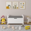 INFURNIC Utility Storage Cabinets Large Storage Cabinet With Cushion Seat Bench, Flip-Top Lid, Toy Storage Organizer Trunk, White, 35"* 15"* 19.3" - 4 of 4
