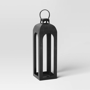 Cast Aluminum Outdoor Lantern Candle Holder Black - Threshold™
 - 1 of 4